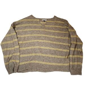 American Eagle Over Sized V Neck Striped Sweater Womens M